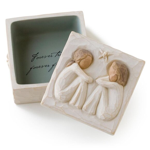 WILLOW TREE Keepsake Box Friendship Vintage 2003 Forever True, Forever Friends - Picture 2 of 14